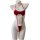 Christmas red velvet lace bodysuit for women - sexy holiday sleepwear & costume outfit featuring festive design with white ac...