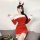 Sexy slim-fit christmas reindeer-themed lingerie set, perfect holiday costume for women with festive accessories.