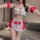 Sexy christmas bunny maid costume set for women, red lingerie with ribbons, naughty holiday outfit