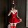 Sexy christmas-themed dress with deep v-neck, backless design, perfect for new year eve and holiday celebrations.