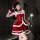 Sexy christmas bunny dress with red velvet and white fur trim, perfect for naughty holiday party outfits.