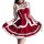 Sexy christmas dress with fluffy white trim and bow, perfect for holiday parties.