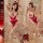 Sexy christmas red open-crotch bodysuit costume for cosplay and holiday role play