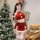 Christmas-themed lingerie set featuring a halter backless velvet crop top with faux fur trim and a slim-fit pencil skirt, per...