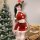 Christmas-themed lingerie set featuring a festive santa outfit with a halter crop top and slim pencil skirt, perfect for holi...