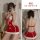Sexy christmas-themed velvet lingerie set featuring a red dress with white accents, perfect for new year eve celebrations and...