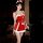 Sexy red christmas-themed velvet nightgown with bunny ears, perfect for holiday parties and roleplay.