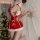 Sexy christmas-themed velvet lingerie set featuring a festive red and white design, perfect for new year eve celebrations and...