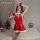 Sexy christmas-themed velvet nightgown with festive snowflake patterns, perfect for holiday role play and cosplay.
