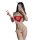 Sexy christmas-themed velvet lingerie set featuring a heart design, perfect for new years eve and holiday parties.