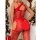 Sexy christmas new year lingerie featuring a cross-back mesh bodysuit with an open-crotch design, perfect for festive eleganc...