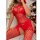 Sexy christmas new years lingerie featuring a cross-back mesh bodysuit with an open-crotch design, perfect for festive elegan...