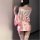 Chu ai temptation lingerie set - deep v japanese kimono style cosplay outfit for women, featuring a pink floral design with a...