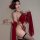 Elegant red classical chinese doudou lingerie set featuring embroidered lace bodice, tassels, and sheer mesh wrap design.