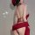 Classical chinese doudou lingerie set featuring embroidered lace bodice, tassels, and sheer mesh wrap design.