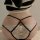 Sexy genuine cloud lace thong panty with open-crotch design, no-remove lingerie for women, delightful sheer texture and elega...