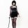 Genuine cloud lingerie black mesh leather mini dress - sexy tight bodycon skirt for bold & alluring looks
