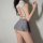 College-style backless lingerie dress with sheer top and gray skirt, perfect for women seeking a pure and seductive jk unifor...