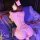 Woman in pink cos sexy nurse costume set with bodycon mini skirt, sheer back, and garter straps on bed with rose petals.