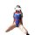 Sexy anime-inspired superhero costume set featuring a bold blue, red, and yellow design, perfect for cosplay and role play ou...