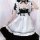 Custom maid costume cosplay dress featuring cute japanese lolita design with black and white ruffles, perfect for women seeki...