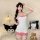Cute bear sleepwear set: sexy lace nightgown & backless maid dress, perfect for christmas parties and nightclub outfits.