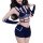 Cute bunny girl costume set - sexy rabbit officer role play outfit with split short shorts and lingerie details