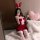 Cute bunny lingerie dress - sexy backless christmas costume & new year sleepwear outfit featuring red and white colors with b...