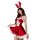 Sexy bunny lingerie dress with red bunny ears, perfect christmas costume and new year sleepwear outfit