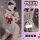 Cute butterfly backless maid costume - white lace apron with red bow, cheeky cut-outs, perfect for playful vibes