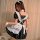 Cute japanese maid dress featuring a plus-size lolita short skirt, perfect for cosplay with adorable details and ruffles.