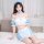 Cute lingerie set for women - pure & tempting maid costume with lace trim, sweet cosplay outfit featuring blue and white colo...