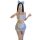 Cute maid costume lingerie set featuring a blue bow headband, lace-trimmed top and skirt, perfect for cosplay or fantasy outf...