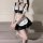 Cute maid costume featuring a flirty french dress with an apron and headband set, perfect for role play outfits.