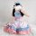 A cute girl wearing a pink and blue maid dress with ruffles, cat ears, and a bow, perfect for cosplay or daily wear.