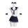 Cute schoolgirl jk uniform set featuring a sailor collar top, pleated skirt, bow headband, and wristbands, perfect for cospla...