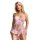 Cute sweet lace bodysuit with bow & cut-outs - sexy sheer romantic lingerie set for women