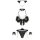 Cute transparent role play lingerie set with seductive tail and open-crotch uniform for women, featuring black accents and pl...