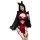 Demon hollow-out fringe sexy bubble sleeve cheongsam party queen lingerie set featuring red velvet top with black lace trim, ...