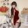 Red silk qipao costume with elegant design, perfect for festive celebrations and special occasions. ideal for new years attir...