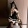 Doliya sexy maid costume set - cute & alluring backless lingerie outfit for playful roleplay, featuring black lace and white ...