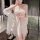Sexy sheer lace bunny girl costume with underwire bra, elegant design for seductive role play outfits.