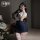 Sexy air hostess costume for women, no-remove design, perfect for live streaming with elegant uniform and lingerie set