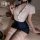 Sexy air hostess costume for women - role play police uniform lingerie set, no-remove design for live streaming