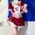 Domila christmas bunny girl lingerie set - festive holiday costume with red striped top, white fleece trim, and matching skir...