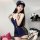 Sexy adult role play uniform featuring a navy blue zip-up officer costume with lace details, perfect for dominatrix style out...
