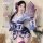 Anime-inspired kimono-style sleepwear featuring deep v neckline and floral patterns, perfect for women seeking japanese schoo...