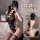 Sexy fashion showcases a domila sexy lace bodysuit, featuring vintage chinese qipao style with open-crotch design, perfect fo...