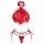Domila new year lingerie set featuring halter neck cheongsam-inspired lace bodysuit with raw edge and cut-out details.