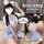 A schoolgirl uniform set featuring a cute crop top with a sailor-style collar and a pleated mini skirt. includes thigh-high s...